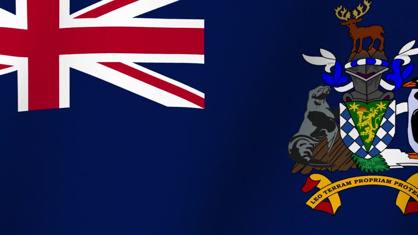 Flag of South Georgia and the South Sandwich Islands with Union Jack and Coat of Arms