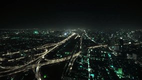 Video 1920x1080p - night metropolis illuminated green lights