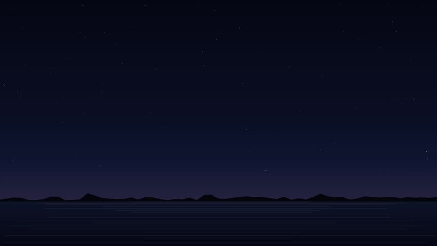 Vibrant colorful pyrotechnic bursts illuminate a dark night sky above a calm ocean bay with distant hills under glowing stars.