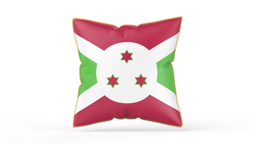 Pillow with the flag of Burundi on white background