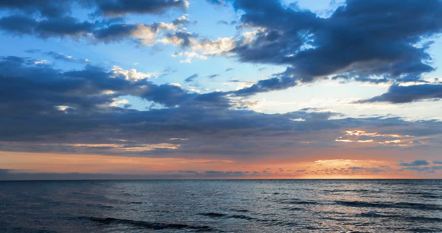 Spectacular sunset over the sea in Malaysia