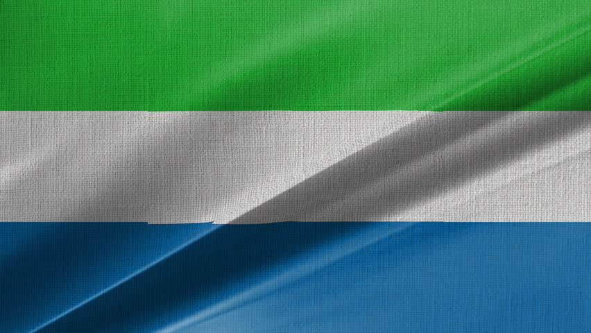 Sierra Leone Flag Animation With Fabric Texture Loop