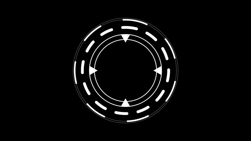 Hand-drawn animated circle overlay on black background, for creative editing, oval ring animation