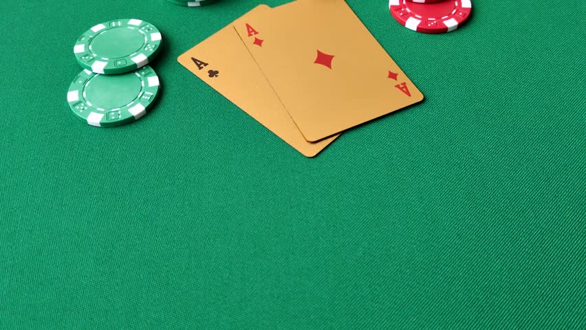 Casino, cards and chips on a colored background, poker and blackjack. Cards and chips