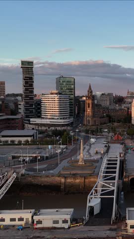 Late afternoon sun illuminates Liverpool