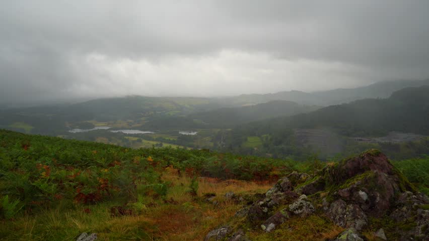 Scenic view of mountains and lake
