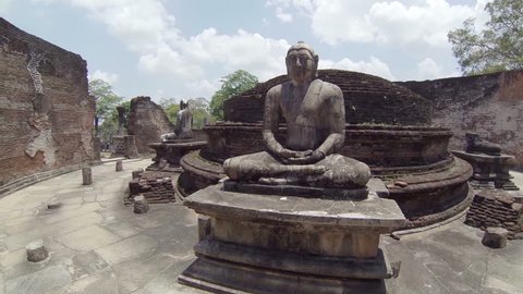 Video 1920x1080p - Interior of an abandoned ancient Buddhist temple. Sri Lanka