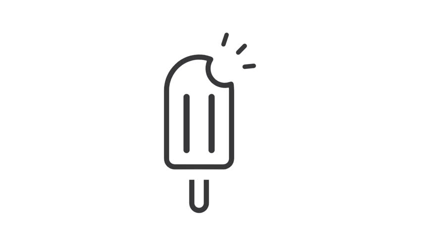 Ice cream line video, outline style icon for web site or mobile app.