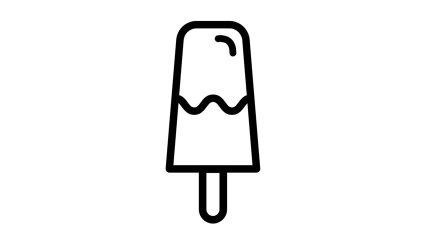 Ice cream line video, outline style icon for web site or mobile app.