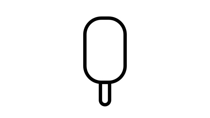 Ice cream line video, outline style icon for web site or mobile app.