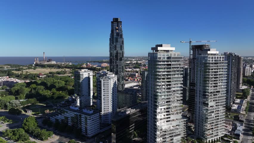 Aerial view of the urban skyline of Puerto Madero in Buenos Aires, Argentina