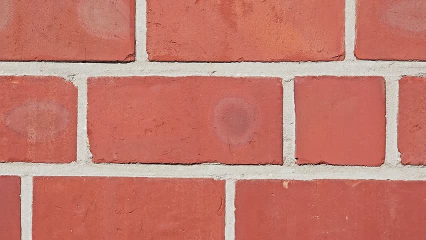 A high-resolution macro photograph capturing the detailed texture of a red brick wall. The frame displays evenly laid rectangular red clay bricks separated by neat, clean white mortar joints in a running bond pattern. The warm terracotta color and matte surface create a classic industrial and architectural aesthetic. This versatile stock image is ideal for interior and exterior design projects, architectural visualizations, construction and renovation promotions, website backgrounds, and graphic design resources. It can be seamlessly used as a background texture for urban themes, home improvement materials, or industrial style concepts.