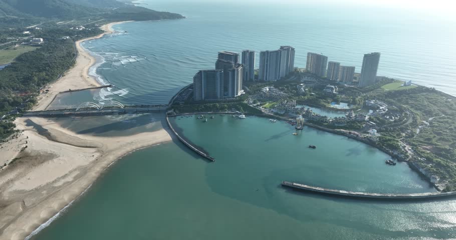 Aerial footage of landscape in hainan, China