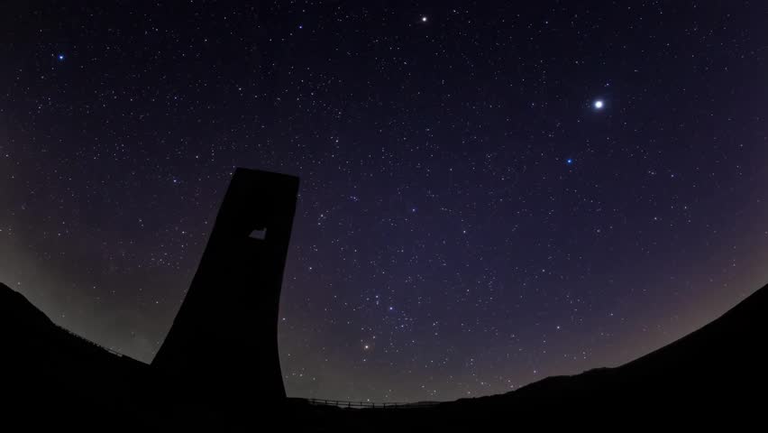 Milky Way Timelapse with Starry Night Sky Over Mountain Landscape