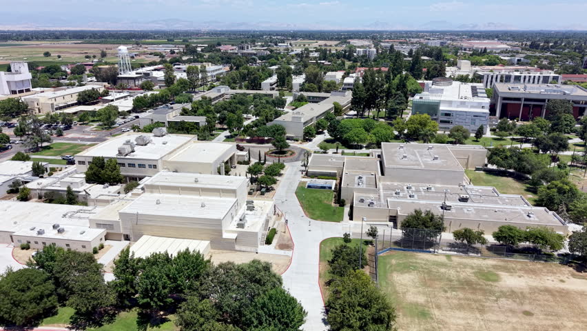 aerial fresno state university in fresno california