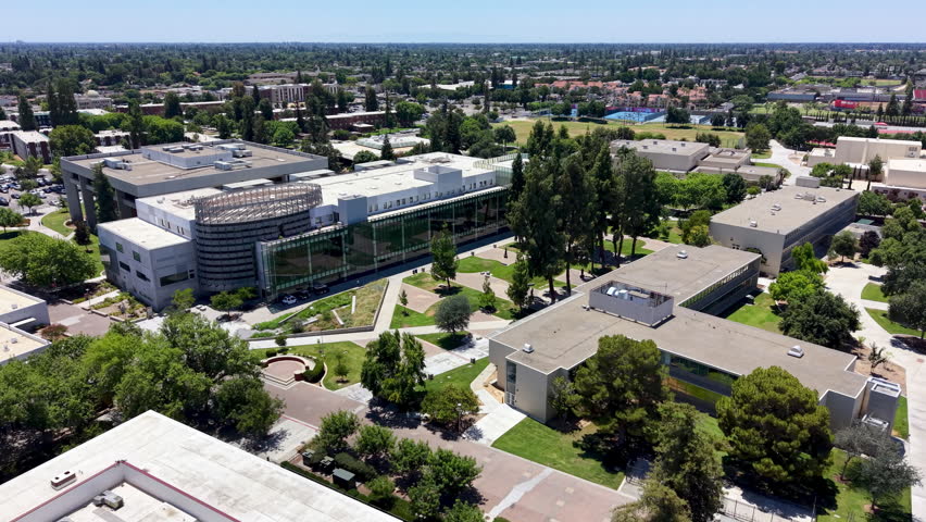 aerial fresno state university in fresno california