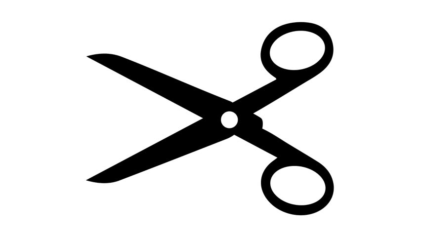 Silhouette of cutting scissors. Black Scissors. Shadow of cutting scissors