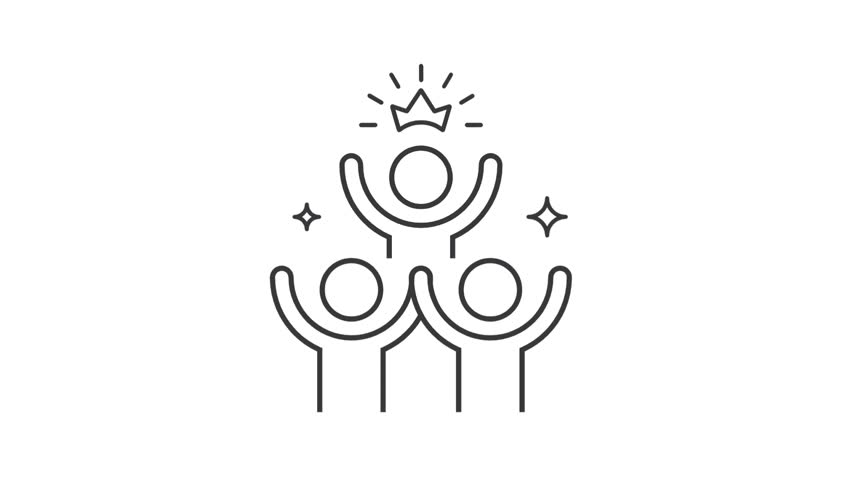 Group happy people, icon, vector, video.