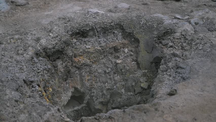 the crater of an active volcano