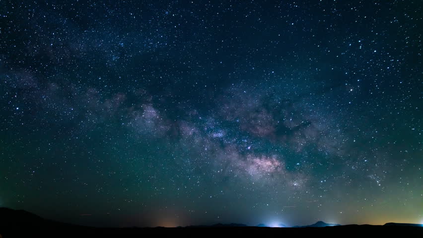 Astrophotography Milky Way Galaxy 24mm in Southeast Sky Above Trona Pinnacles California Time Lapse