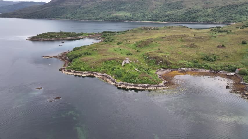 Aerial view of Kyle of Lochalsh, Isle of Skye, Scotland