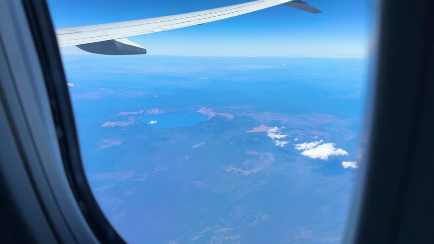 Crater Lake from Airplane Window, Oregon