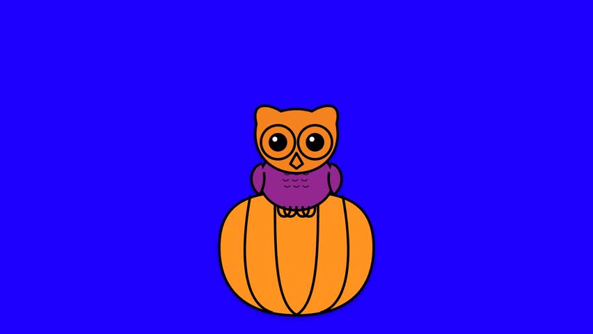 Cute Orange Owl Sitting on a Vibrant Autumn Pumpkin Illustration for Seasonal Halloween Designs