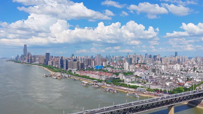 Wuhan summer cityscape, landmarks, and skyline
