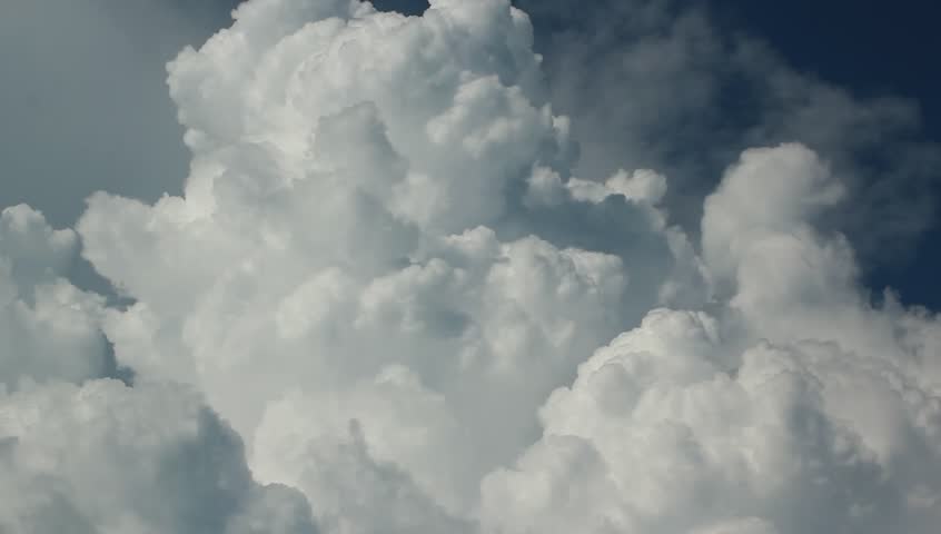 Cloud formation. Cumulus clouds in the blue sky at the border storm front Royalty-Free Stock Footage #4155556
