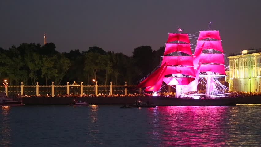 ST.PETERSBURG, RUSSIA - JUNE 24: Annually tradition Scarlet Sails during the