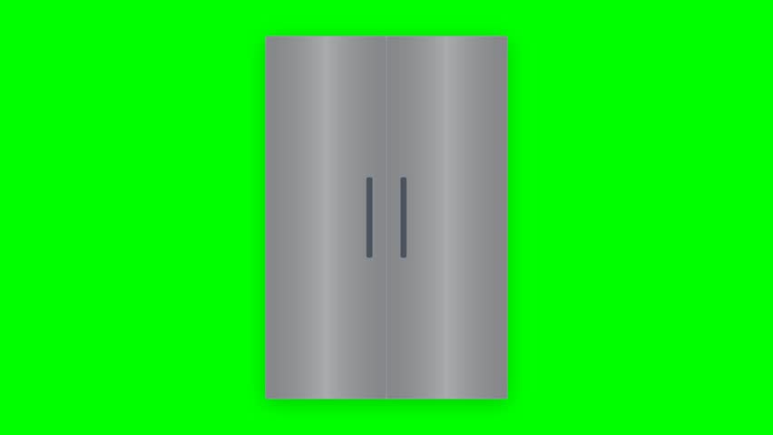 A modern, stylized battery icon with a glowing top, set against a vibrant green screen background for easy compositing.