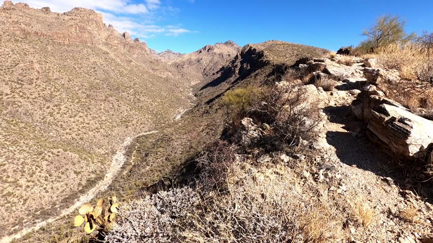 Hike Along South Rim of Bear Canyon in summer - Tucson, Arizona