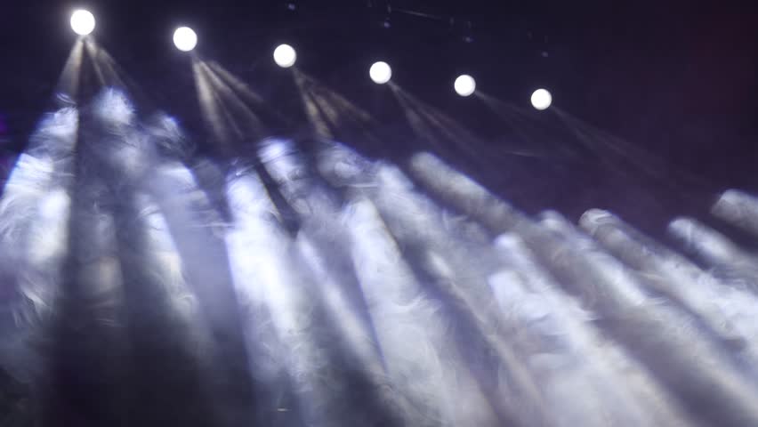 stage light with colored spotlights and smoke, concert and theatre scene 