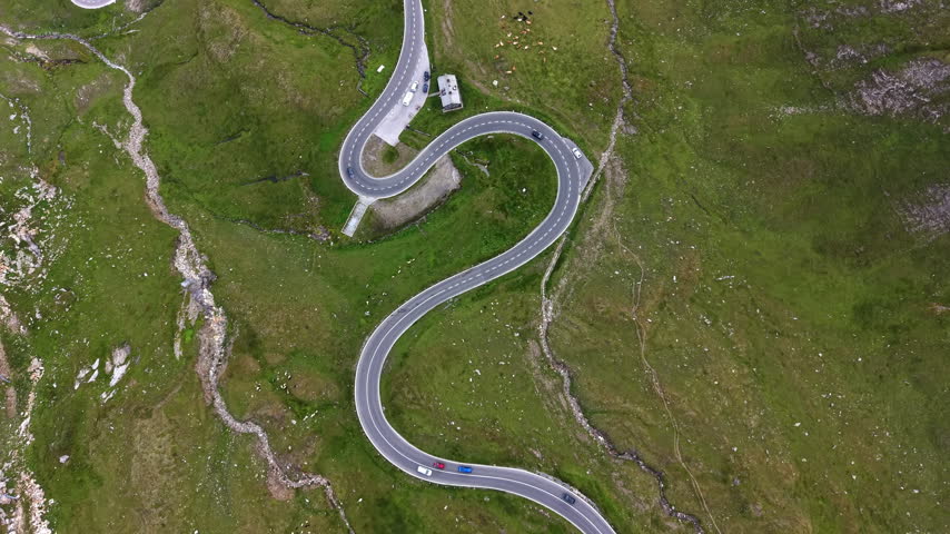 Aerial Top Down View Of Grossglockner Alpine Road

Grossglockner High Alpine Road winding through mountain landscape, Austria, 11 August 2026.
