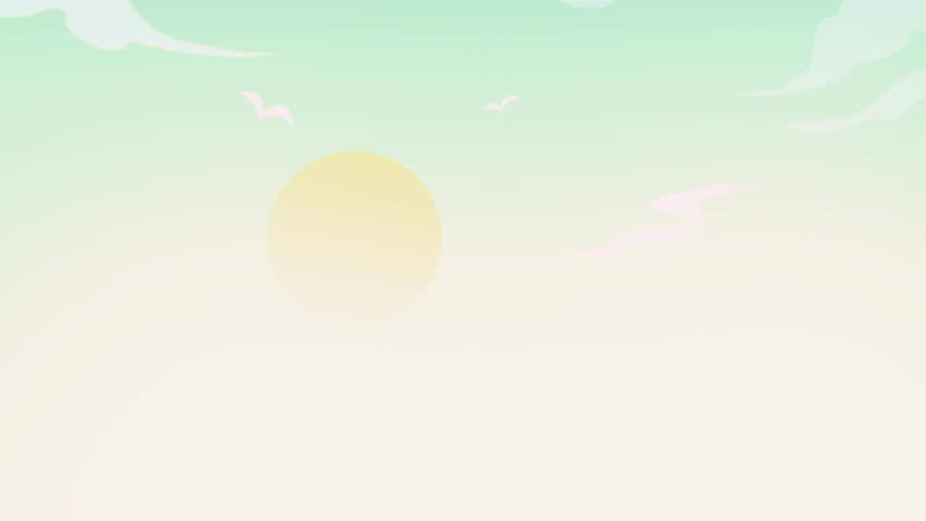 Serene animated nature background with sun, clouds, tree, and butterflies. Calming design ideal for relaxation, meditation, and creative projects. Smooth motion with soft colors and ample negative space. A versatile asset for digital content and visual storytelling.