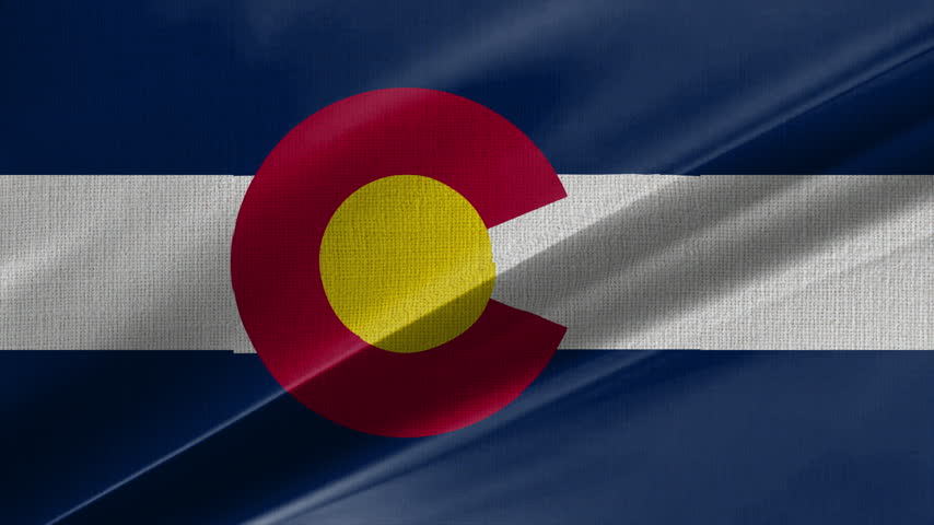 Colorado Flag Animation With Fabric Texture Loop