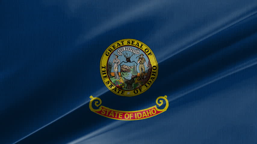 Idaho Flag Animation With Fabric Texture Loop