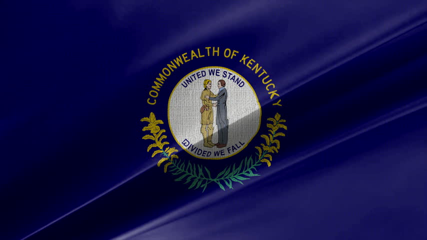 Kentucky Flag Animation With Fabric Texture Loop