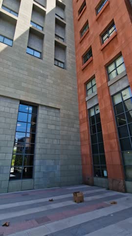 Vertical View of Denver Public Library Building on Sunny Day, Colorado USA