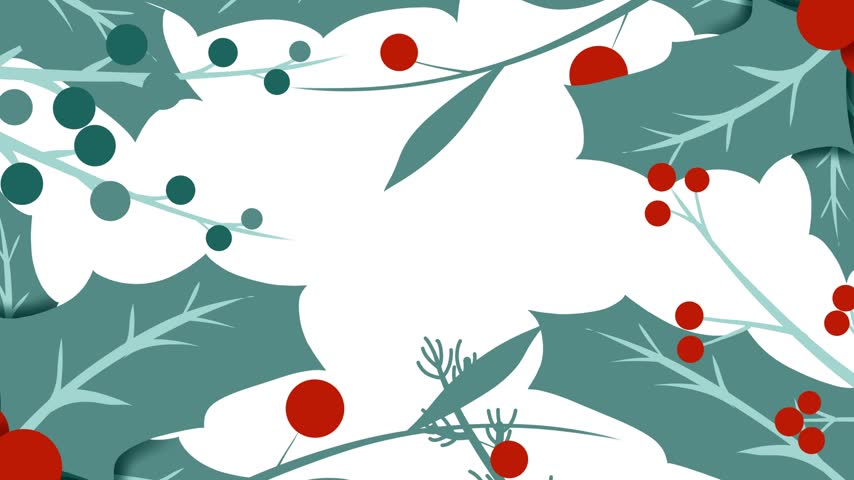 A sprig, three leaves, of green holly and red berries for Christmas decoration isolated against a transparent background.