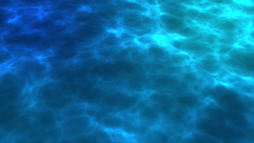 Blue water surface ripples animation showing bright glowing caustics moving across a liquid background. Seamless loop.