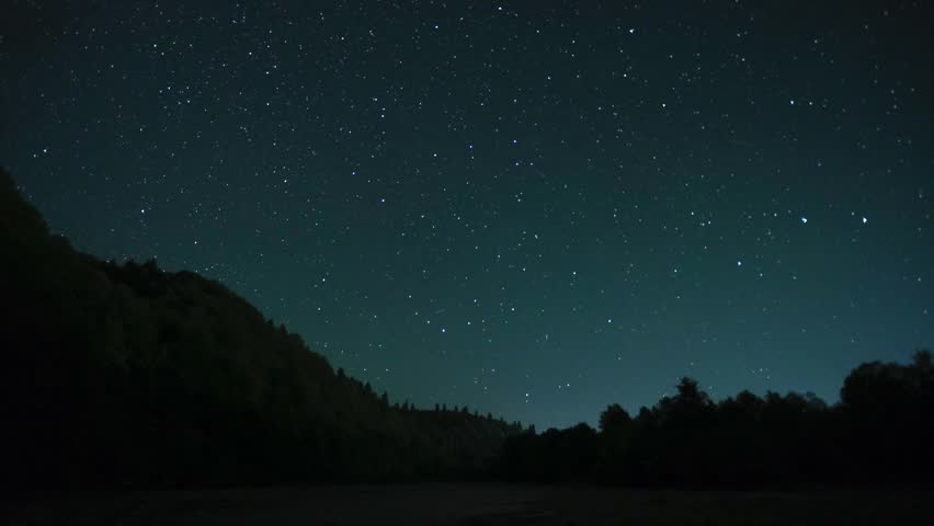 Perseid meteor shower over the Carpathian Mountains under a clear night sky