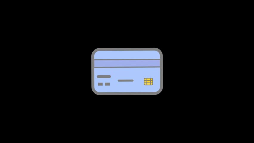 Animated Credit Card Icon for Online Payment and E-Commerce.blue credit card animation.