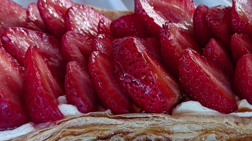 close up of Delicious Strawberry Pie