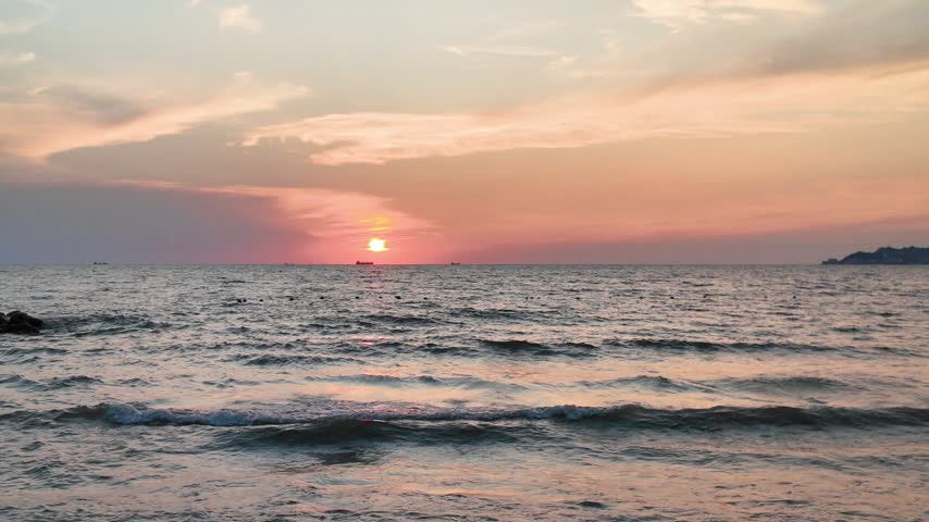 Beautiful Sunset Over Calm Adriatic Sea