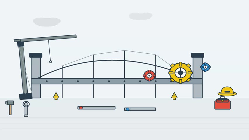 Construction site illustration with crane and building frame a flat vector style graphic showing a scene with crane architectural frame work tools