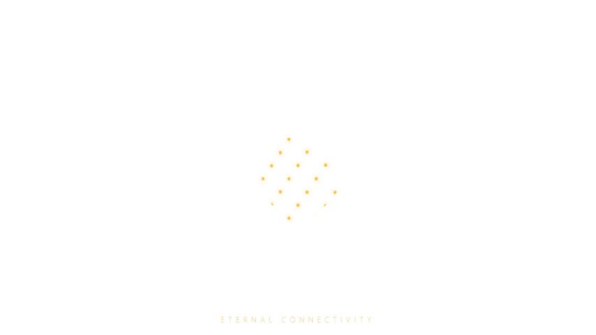 Stylized line art heart animation with eternal connectivity text logo.