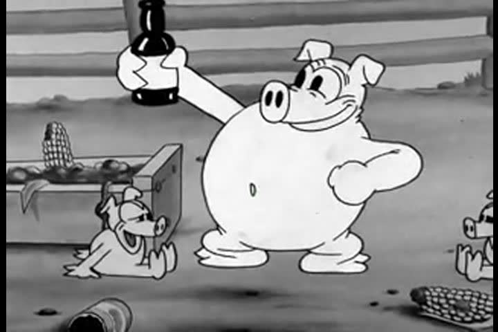 1930s - A black and white cartoon set on a farm