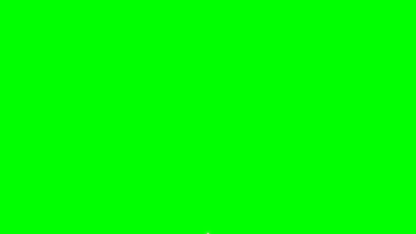 A single burst of golden fireworks explodes on a green background.