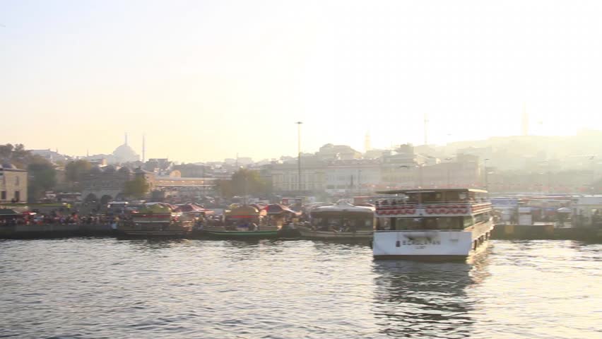 Eminonu Pier in summertime, Istanbul, Turkey